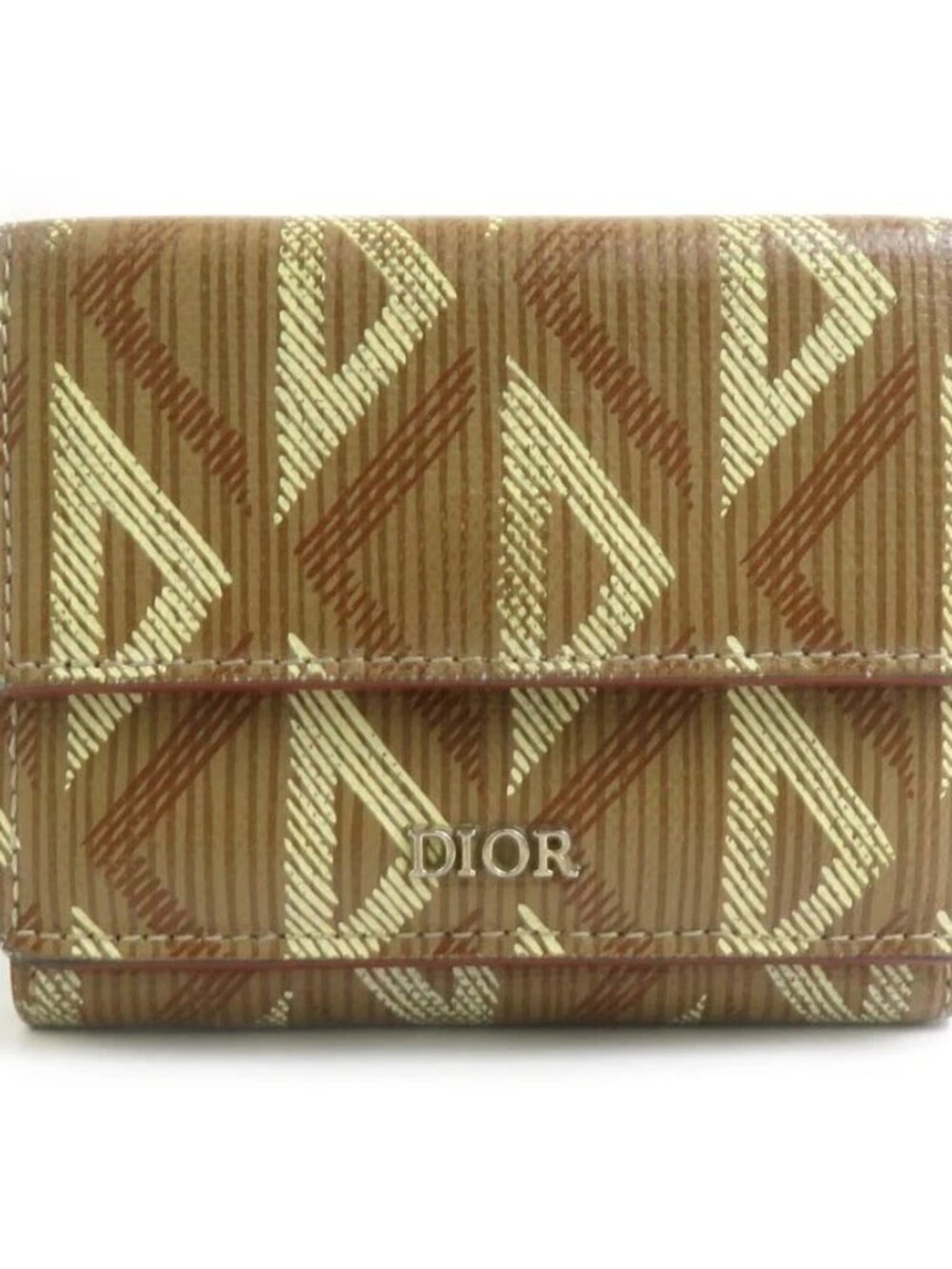Christian Dior Trifold Wallet Brown Leather - r11076a